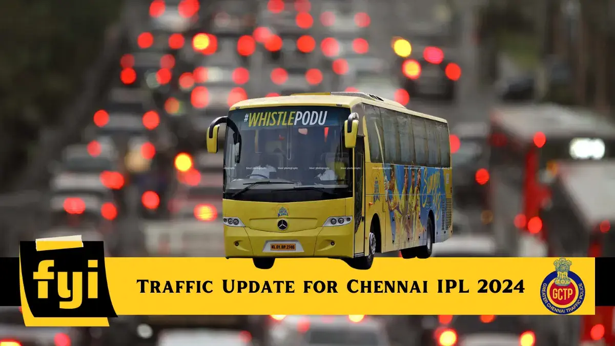 Traffic Update for Chennai IPL 2024 Matches in Chepauk